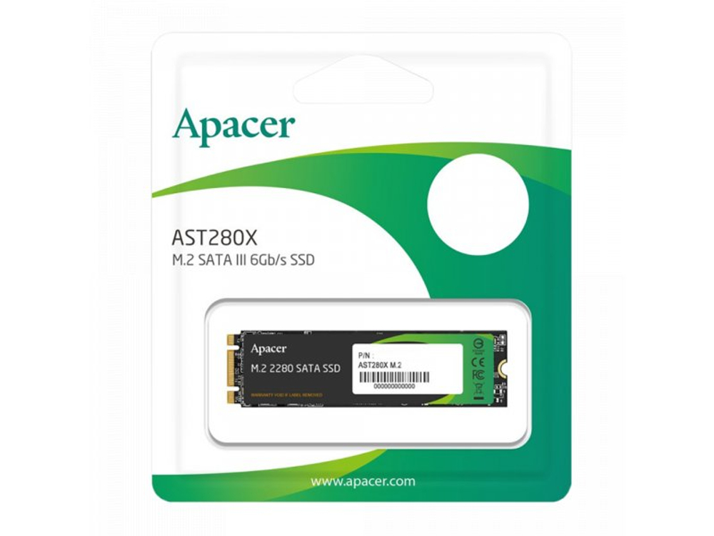 SSD накопитель Apacer AST280X 512ГБ, M.2 2280, SATA III, [AP512GAST280X-1]