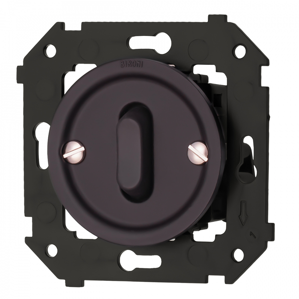 Выключатель 1-кл. проходной (скрытый монтаж), пластик, цвет Коричневый матовый B3-221-22M