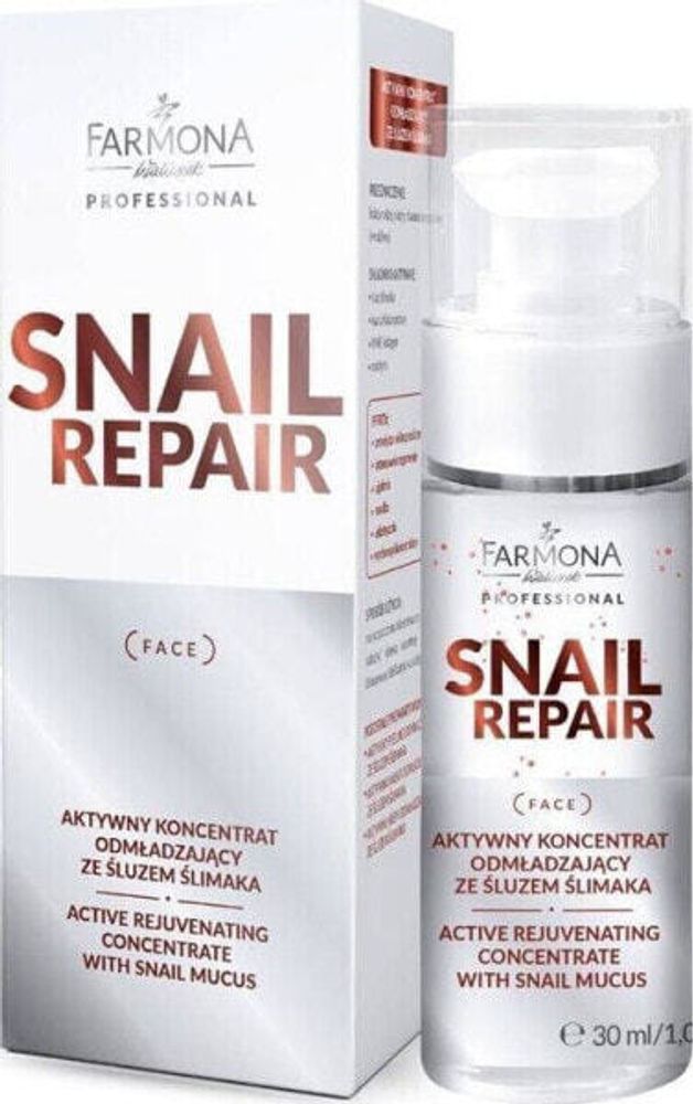 Сыворотки, ампулы и масла Farmona FARMONA PROFESSIONAL_Snail Repair Active Rejuvenating Concentrate With Snail Mucus aktywny koncentrat odmładzający ze śluzem ślimaka 30ml