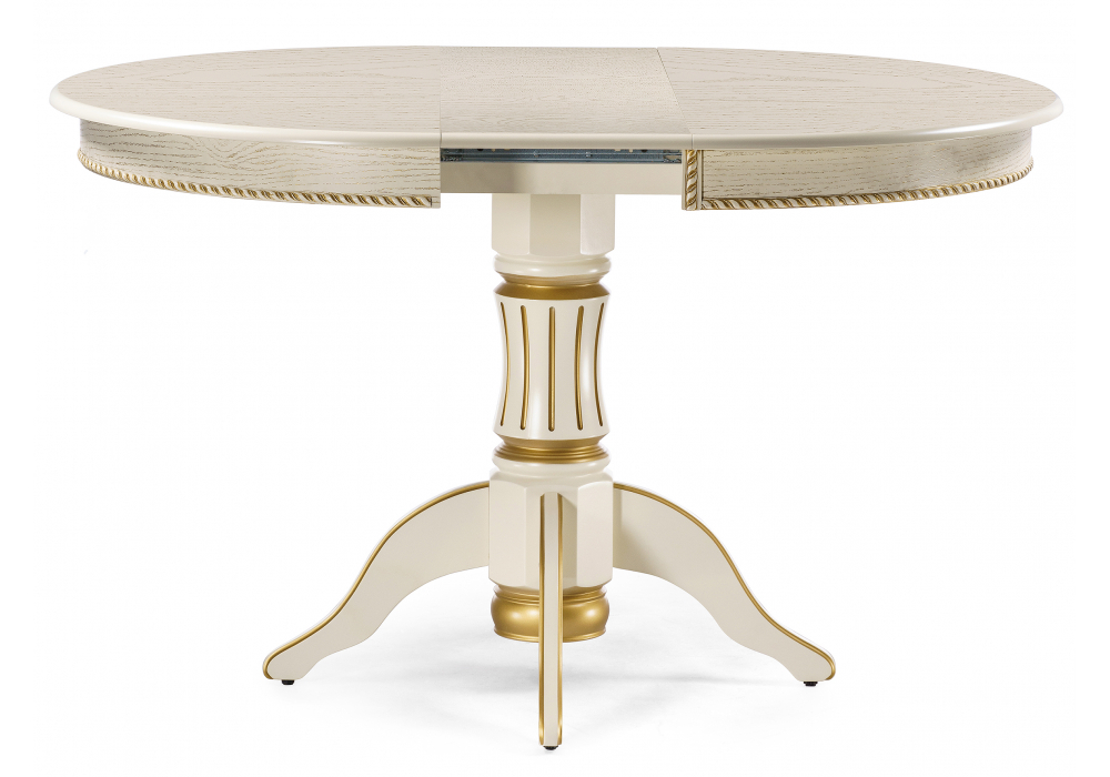 Стол деревянный Woodville Павия 100 крем, золотая патина