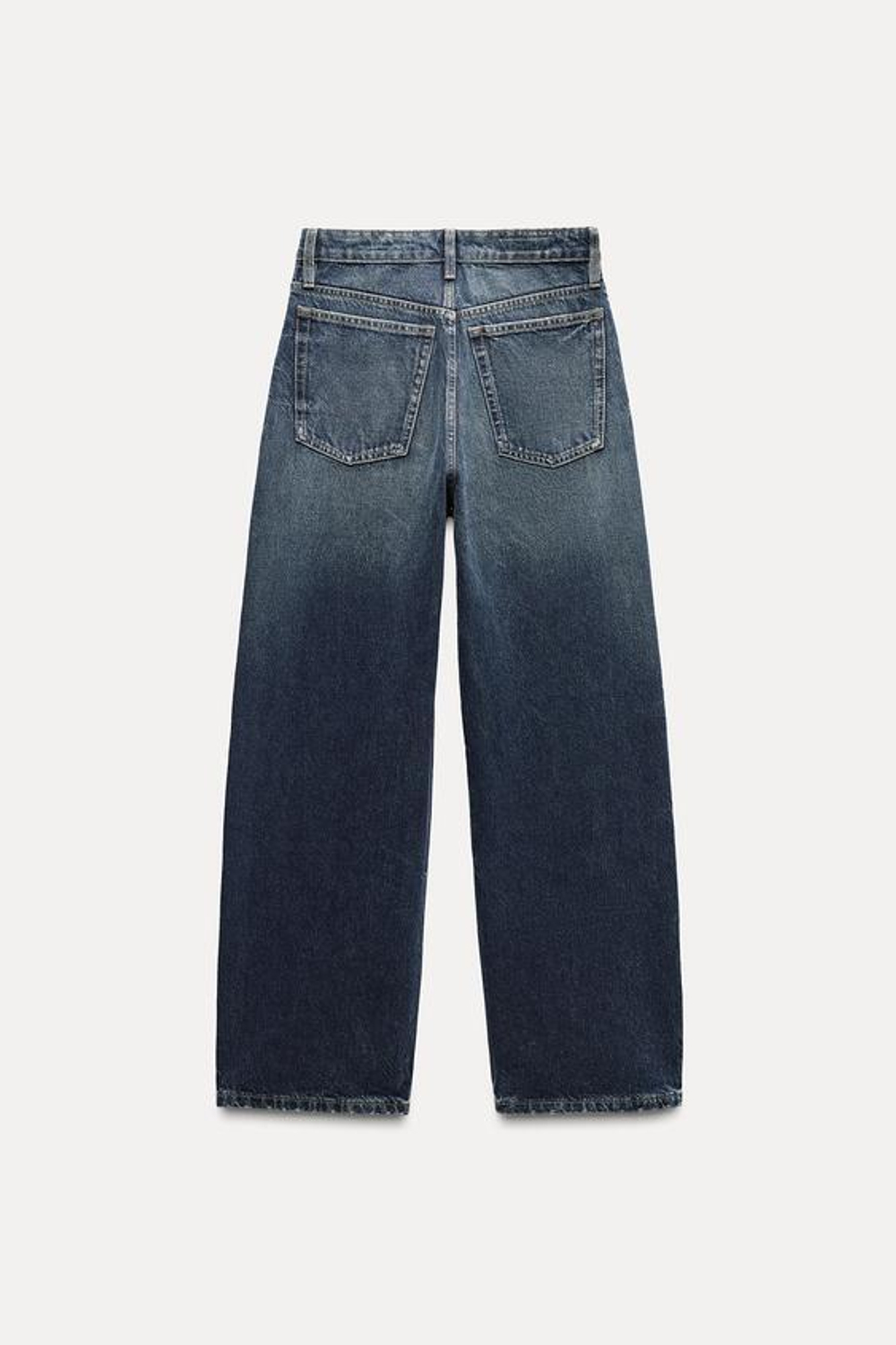 ZARA ДЖИНСЫ TRF RELAXED ОВЕРСАЙЗ С ВЫСОКОЙ ПОСАДКОЙ, МОРСКОЙ СИНИЙ