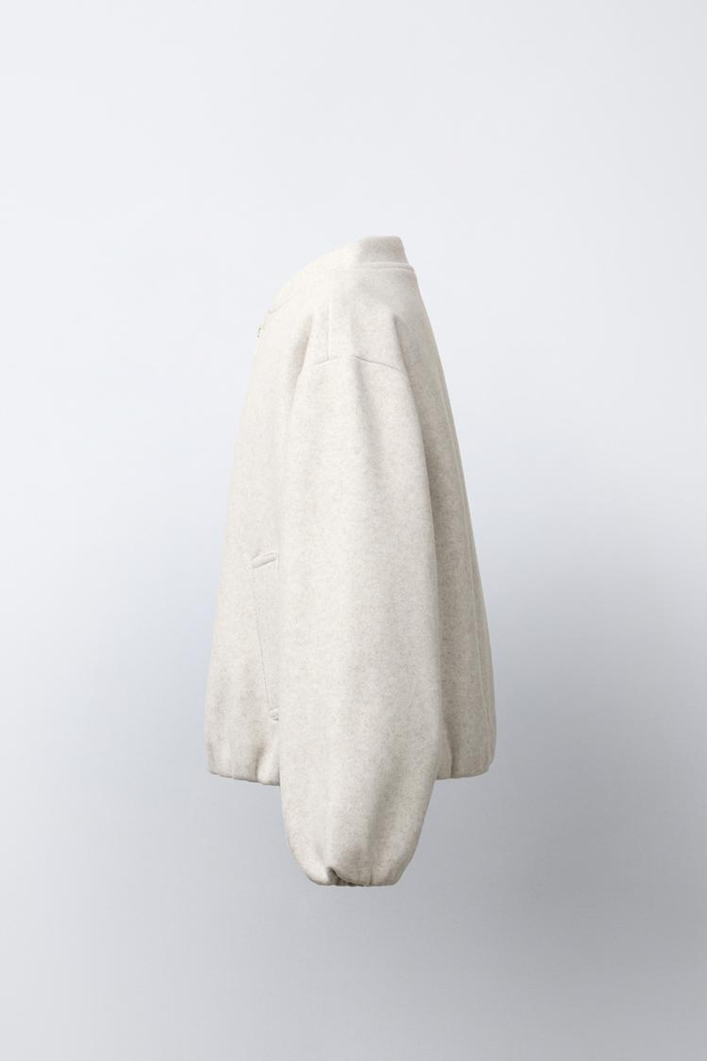 ZARA МЯГКАЯ КУРТКА-БОМБЕР, СВЕТЛО-БЕЖЕВЫЙ