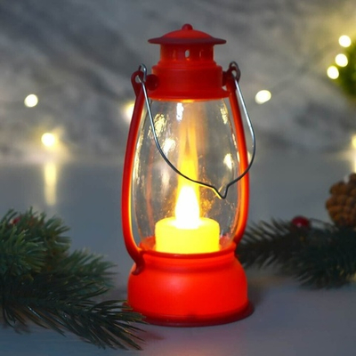 Сувенир новогодний с подсветкой "Лампа. Семейный вечер" 6*6*13см, красный 992752