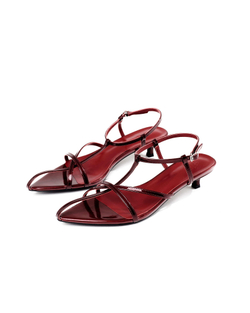 Босоножки лакированные из натуральной кожи бордовый