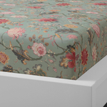 Простыня на резинке IKEA NASSELKLOCKA (НАССЕЛКЛОКА), Зеленый с рисунком, 90х200 см