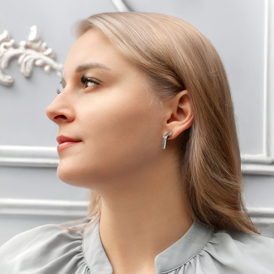 Серьги Fiore Luna Crystal A2410SW-E01.1 BW/S