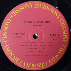 Винтажная виниловая пластинка LP Kansas Drastic Measures (Japan 1983) (No Obi) End Of The Age