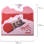 Папка-конверт с кнопкой BRAUBERG "FUNNY CAT" А4 160 мкм цветная печать (12 штук в упаковке)