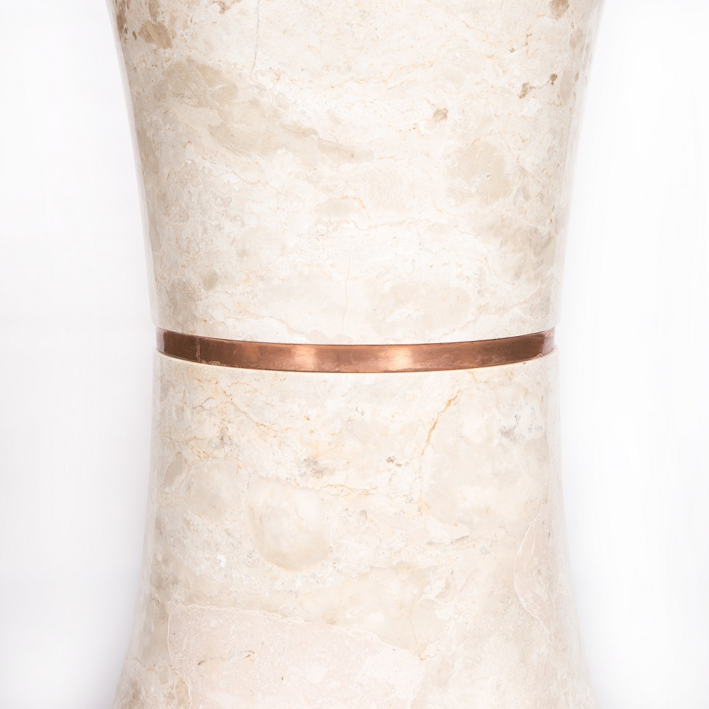 Раковина напольная из мрамора Pedestal Dandang Cream MN-03224 (50*50*90 см)