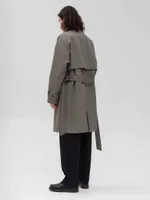 Плащ FOS Средней длины Мужской Зеленый