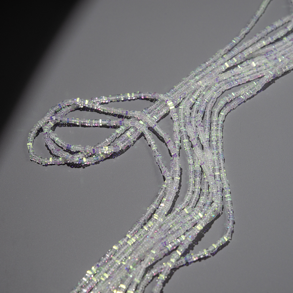 Хрустальные бусины с покрытием AB, оттенок "Прозрачный", 2,5*1мм, квадраты