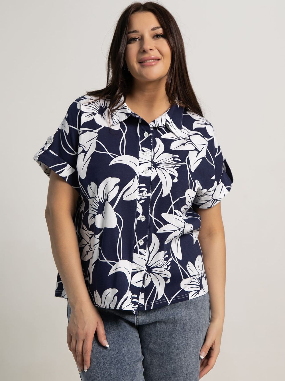 Блуза Флорал (синяя) Б15655-20М LT Collection