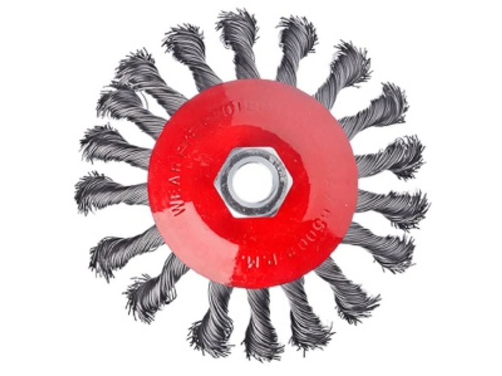 Щетка металл. ЕРМАК для УШМ 115мм/М14 крученая тарелка  Х