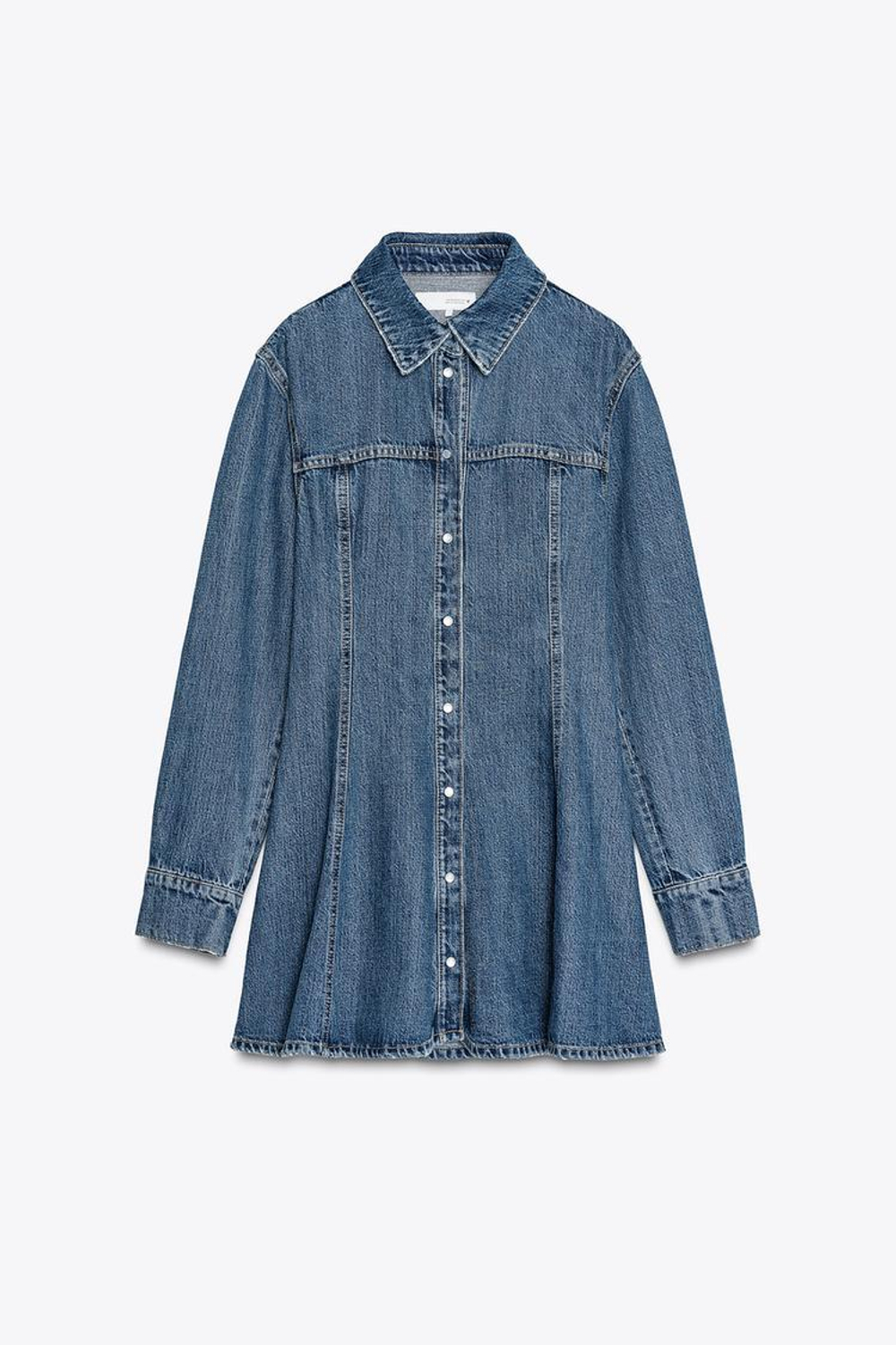 ZARA ДЖИНСОВОЕ МИНИ-ПЛАТЬЕ TRF, СИНИЙ