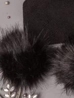 Шарф детский зимний вязаный с помпонами