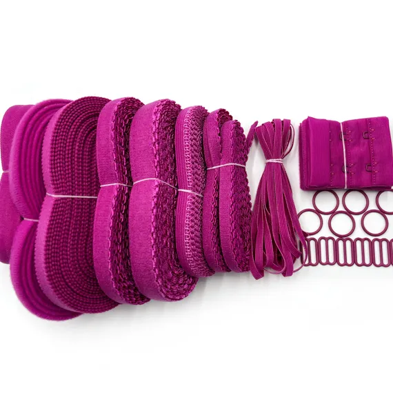 Набор фурнитуры PLUS для пошива нижнего белья (фуксия)