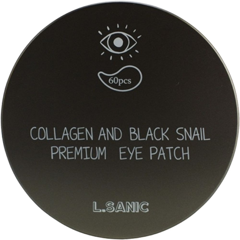 Lsanic Collagen Аnd Black Snail Premium Eye Patch Гидрогелевые патчи для области вокруг глаз с коллагеном и муцином черной улитки 60 шт