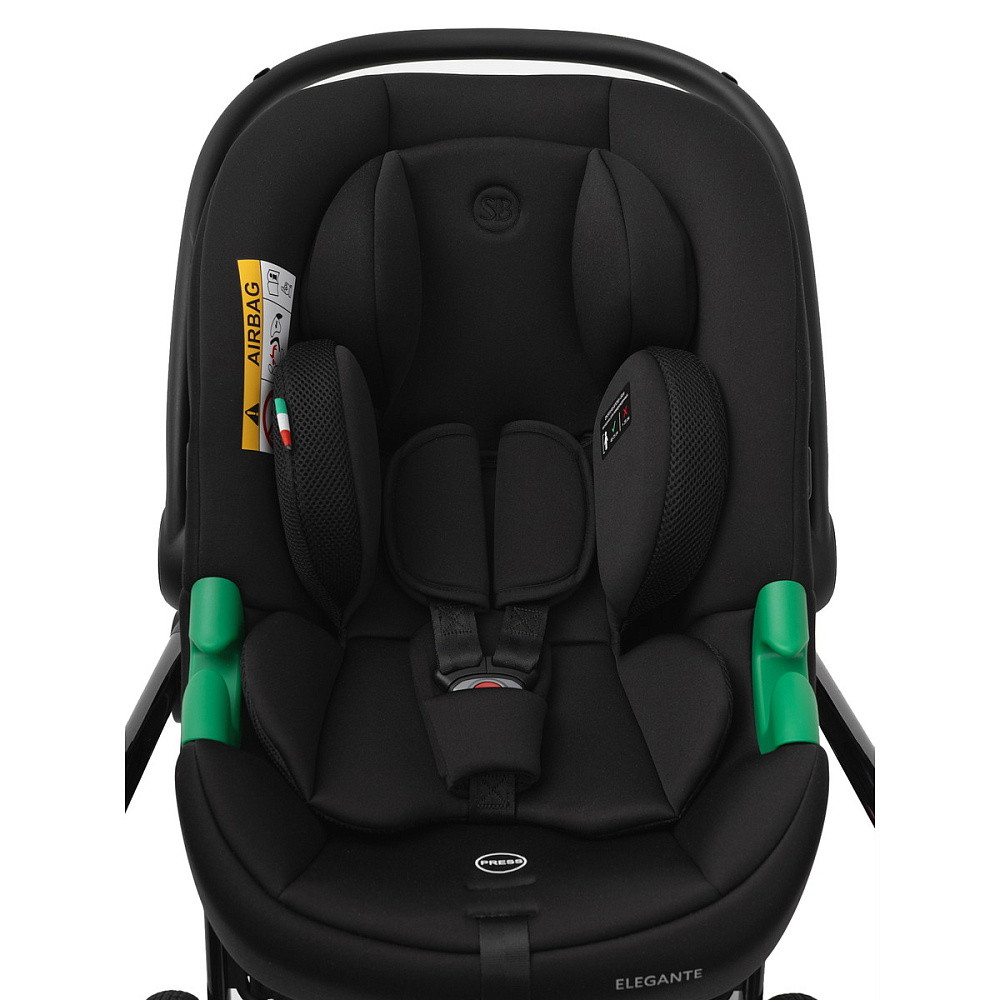 Коляска 4 в 1 Sweet Baby Cupola New + автокресло Elegante Plus с базой i-Size ISOFIX DK780 Moon Black