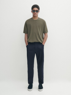 Massimo Dutti Трикотажная футболка с коротким рукавом - Studio, хаки