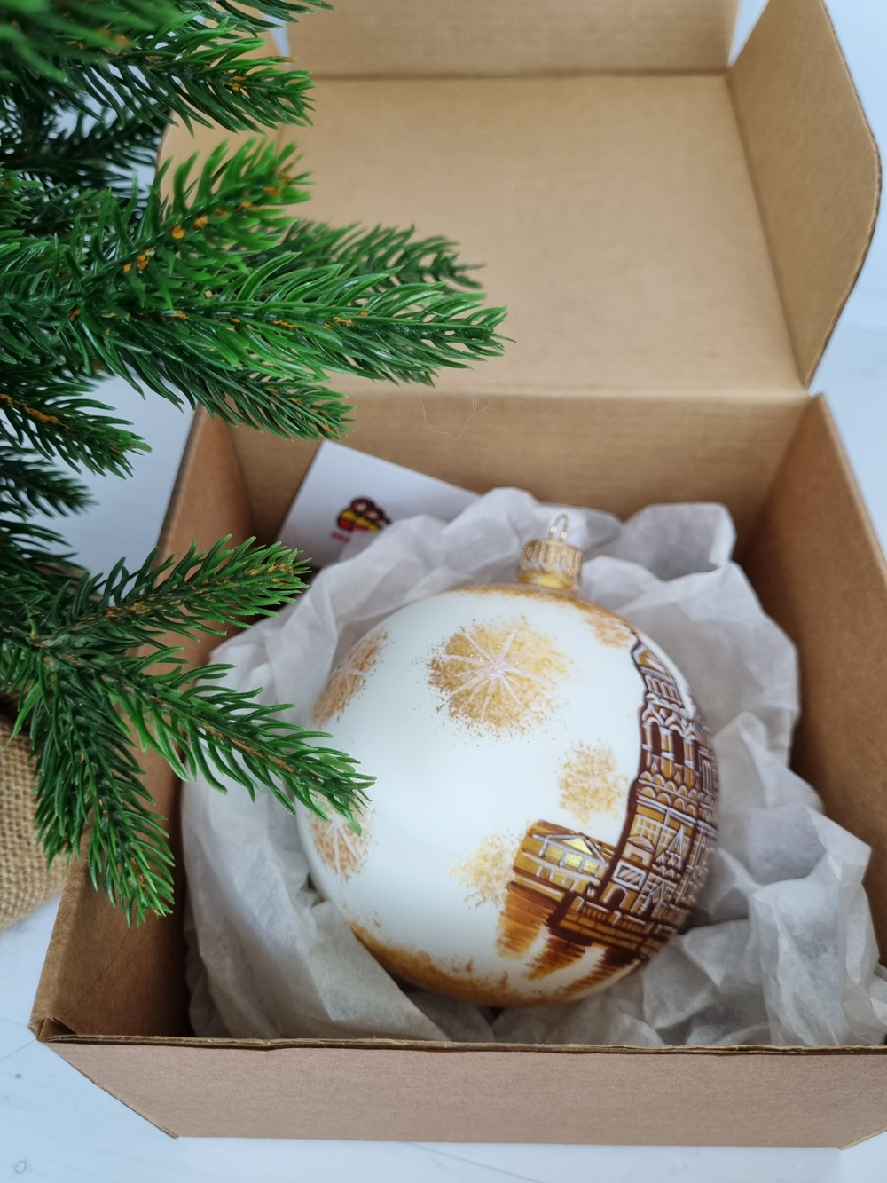 Шар стеклянный "Спас на крови",  ручная роспись