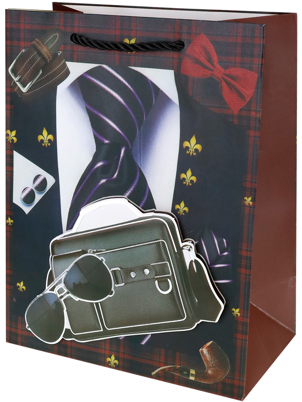 Пакет подар. бумажн. 26*32*10 см, 210гр/м2 Черное настроение 3Dэлем.