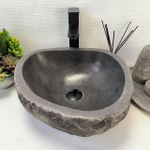 Раковина из речного камня RS-64111 (40*38*15) 0122