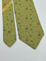 Галстук зелёный с животными Salvatore Ferragamo