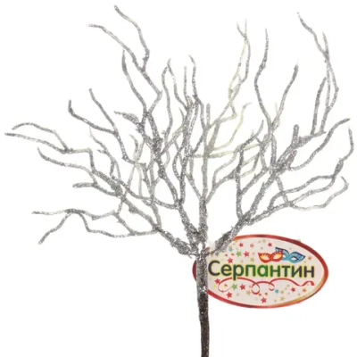 Ветка декоративная «Метелица» 28 см, Серебро