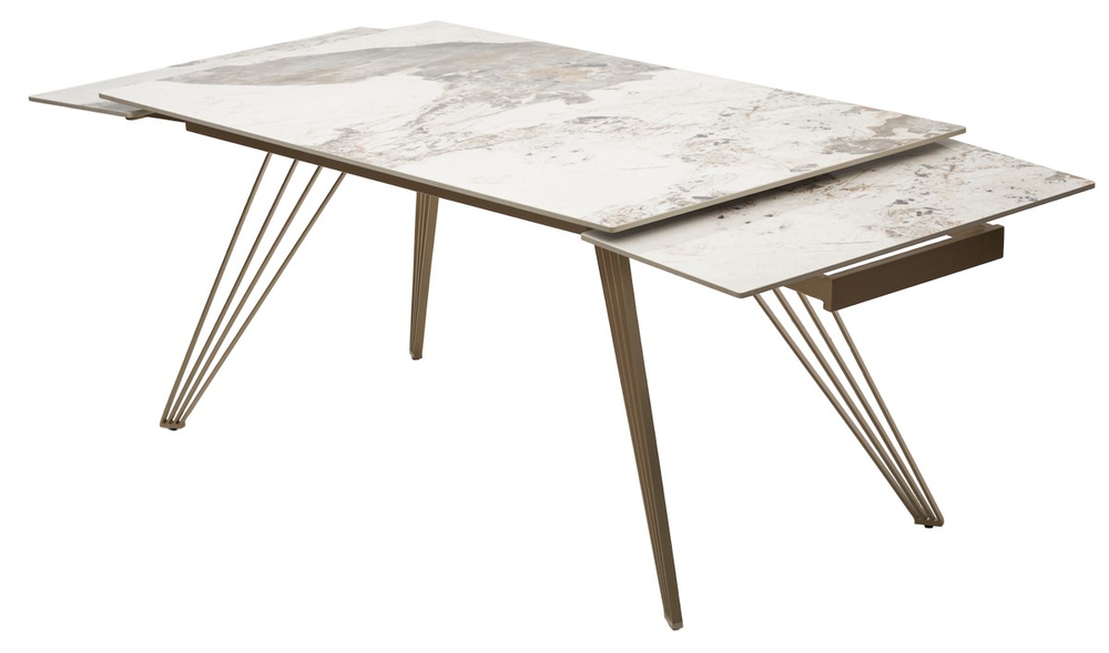 Стол М-City DISAUR Асерра-1 (Acerra-1) 160 Пандора (Gloss Pandora) керамика, каркас а Шампань