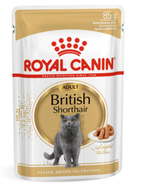 Royal Canin British Shorthair (В соусе) Британская короткошерстная: влажный корм для взр. кошек, 85 г