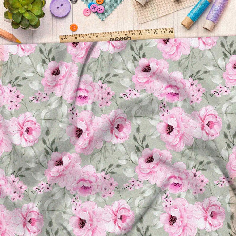 Ткань бифлекс нежный букет