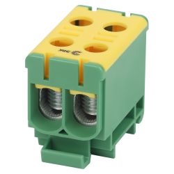 Клемма силовая вводная КСВ ЭРА NO-224-139 двойная KE66.3 6-50 мм2 желтая/зеленая PE | Клеммы силовые вводные КСВ, КВМ