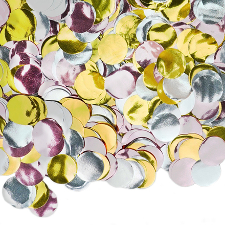 Конфетти фольга Круг, Ассорти Делюкс, Металлик, 2 см, 50 г.