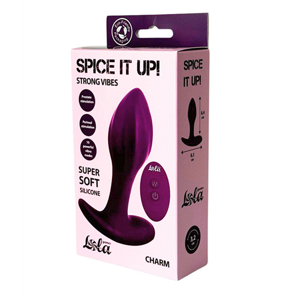 Фиолетовая перезаряжаемая анальная пробка 10,3см Lola Games Spice it up Charm 8021-02lola