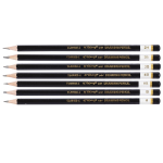 Набор ч/г карандашей Yalong (2Н-1, Н-1, НВ-2, В-2, 2В-2, 3В-2, 4В-2), дерево, без ластика, шестигранный, заточенный, черный корпус, европодвес, в уп. по 12 шт.