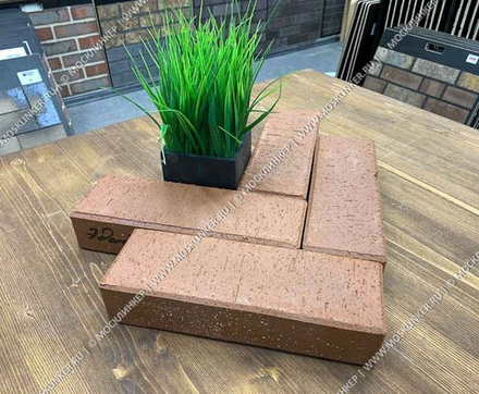 ЛСР, Тёмно-Красный «Эдинбург» Лонг, 250х80х50 - Клинкерная тротуарная брусчатка