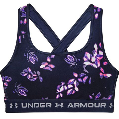 ТОП теннисный Under Armour Women's Armour Mid Crossback Printed Sports Bra - midnight navy/purple tint