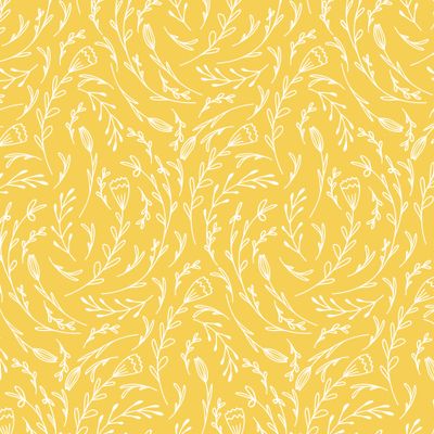 Дудл цветы на желтом фоне