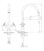 Смеситель для кухни с поворотным изливом LEMARK DUETTO– LM5704C
