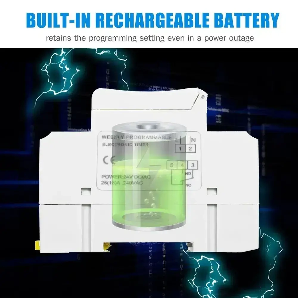 Таймер THC15A ДОСТАВКА ИЗ РОССИИ не Из-за рубежа, электронный программируемый (реле времени) 220 вольт, до 3300 Вт - электродвигатели, освещение, логические тех. процессы, таймер на дин рейку.