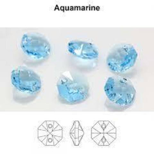 evoli 6404 2-Hole Octagon Pendant - Aquamarine