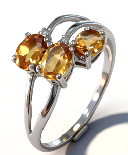 Ювелирное кольцо из серебра,вставка цитрин,размер 18