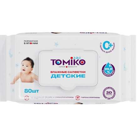 Влажные салфетки Tomiko детские 80 шт