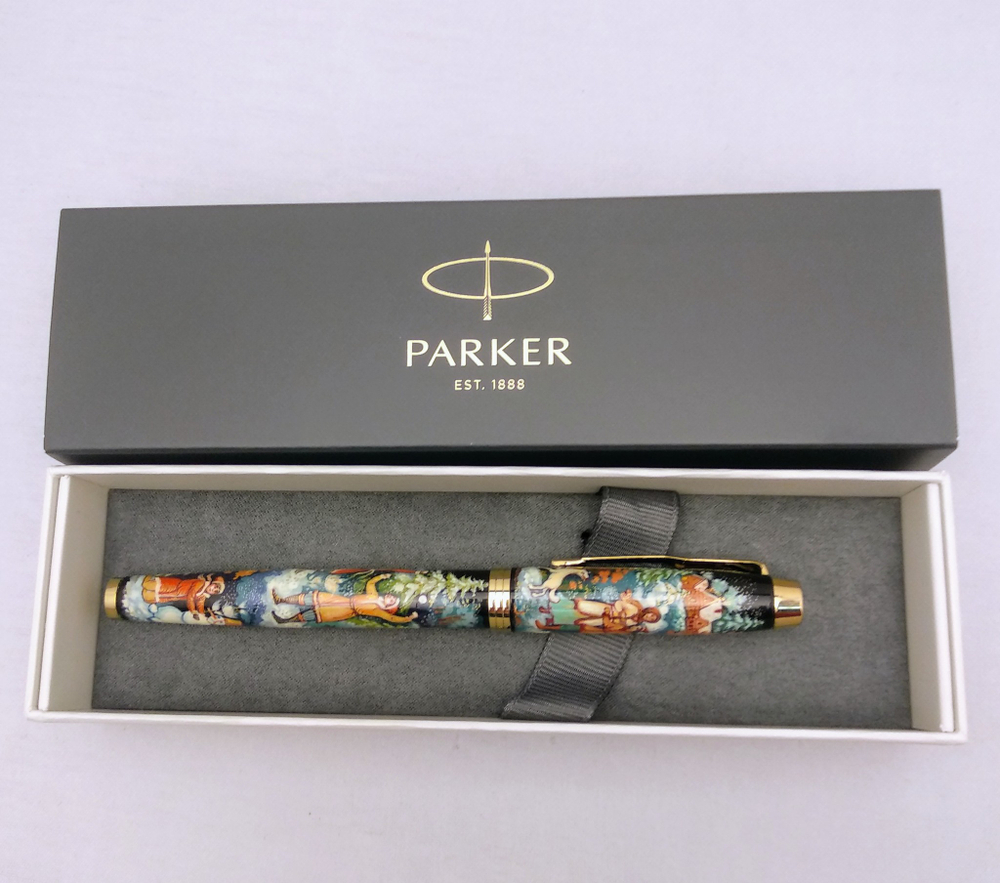 Ручка расписная  Паркер "Зимние забавы" худ. Е. Быкова