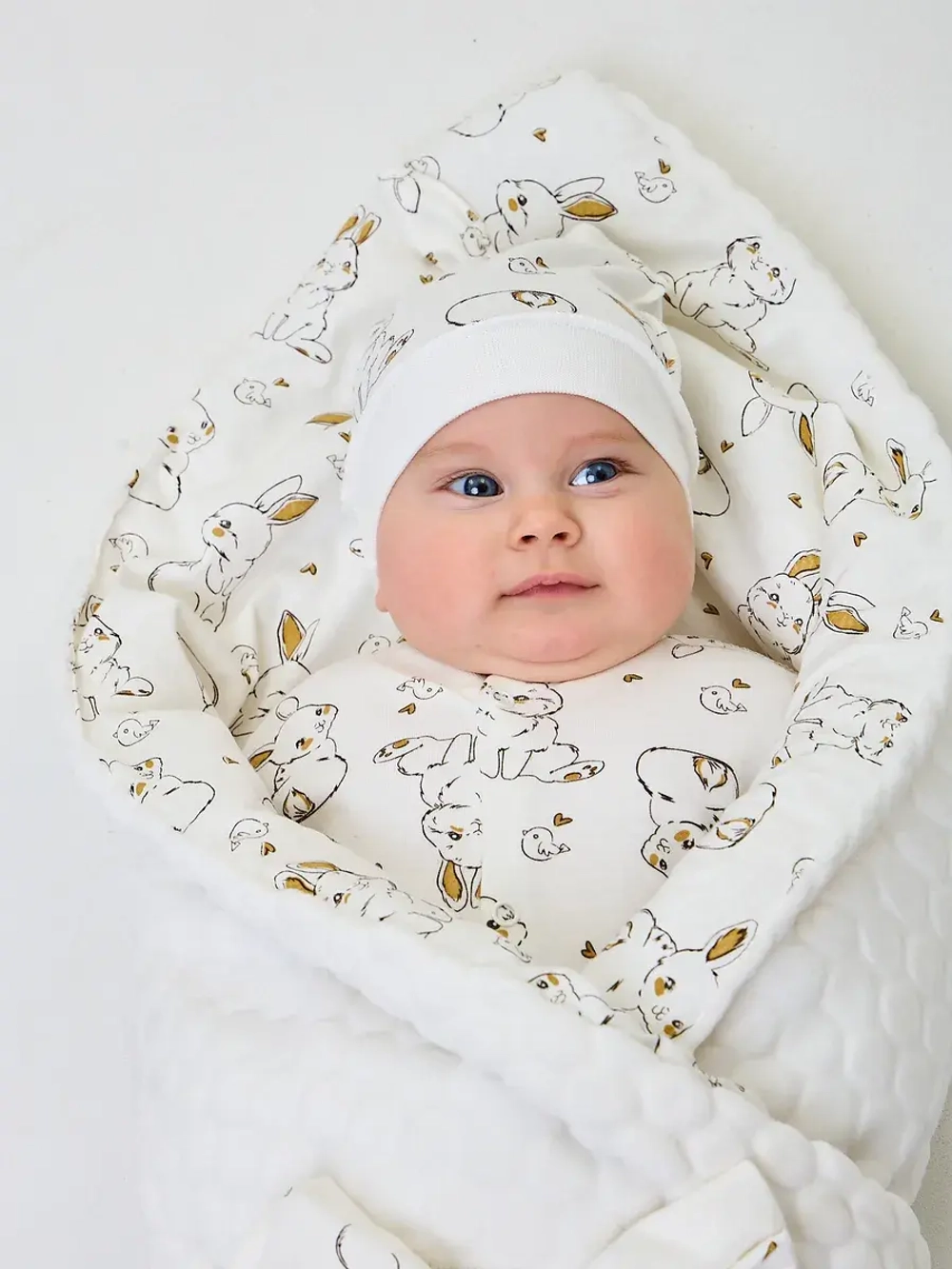 Конверт плюшевый на выписку для новорожденного лето