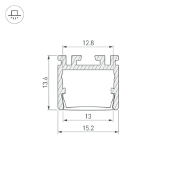 Профиль PDS-D-2000 ANOD (Arlight, Алюминий) 026517
