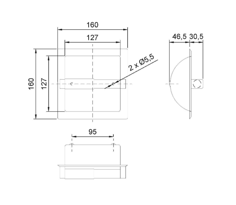 Держатель для туалетной бумаги встраиваемый нерж. сталь NOFER 05204.S матовый