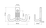 Крючок-вешалка StahlBuro 212 B CP хром (2крючка)  маленький / 16111