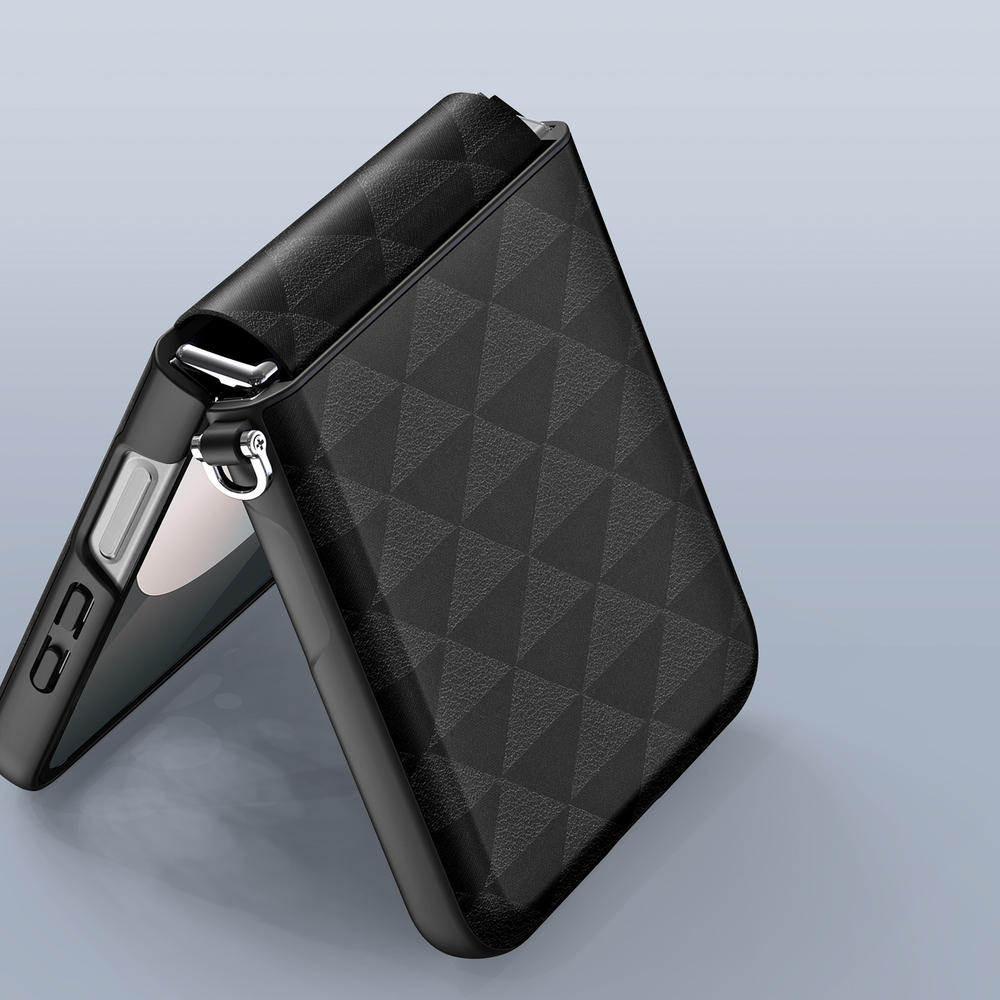 Складной чехол-книжка черного цвета от Dux Ducis для Samsung Z Flip 6, серия Fitt Series Case