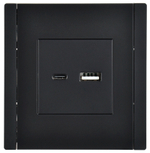 FORTE&PIANO Розетка USB A+C 3,1А FP150 черный IEK